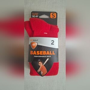 All Sport Kids Team Socks One Pair Red Fits  13c-4y Shoe NEW